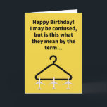 Funny Pun Flugzeug Hanger Happy Birthday Karte<br><div class="desc">Wenn ich den Begriff "Flugzeugabhänger" höre, geht mein Gehirn zu einem großen Draht, der benutzt wird, um alle verschiedenen Flugzeuge, die einer typischen Person gehören, zu speichern und zu organisieren. Ich habe diese Flugzeughänger für sehr nützlich erachtet, wenn es darum geht, alle meine persönlichen Flugzeuge zu arrangieren. Genießen Sie diese...</div>