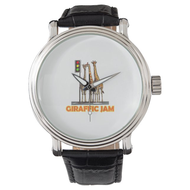 Funny Pun Giraffe Jam Armbanduhr (Vorderseite)