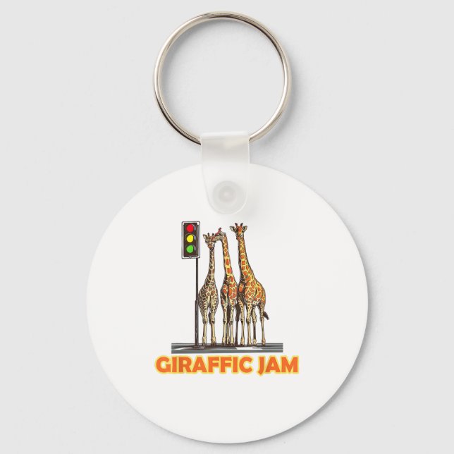 Funny Pun Giraffe Jam Schlüsselanhänger (Vorderseite)