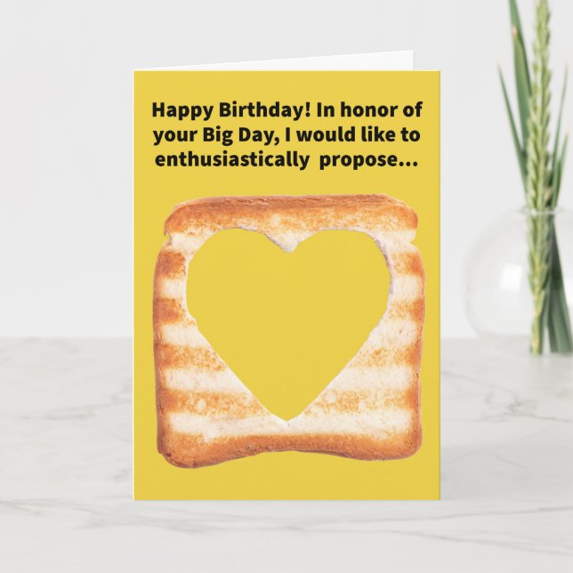 Funny Pun Holehearst Toast Happy Birthday Karte (Vorderseite)