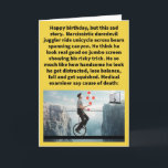 Funny Pun Juggler Vain Happy Birthday Karte<br><div class="desc">Ich dachte immer,  dass der Begriff "jonuläre Vene" ein spezielles Blutgefäß in den Hälsen von Straßenkünstlern mit einer wirklich guten Hand-Augen-Koordination war. Ich habe mir irgendwie beigebracht,  einen Sommer zu jonglieren,  aber ich habe die Fähigkeit verloren,  also nehme ich an,  mein Jonglehen war vergeblich. Genießen Sie diese lustige Wortspielkarte!</div>