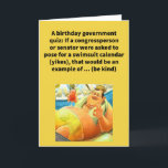 Funny Pun Legislative Body Happy Birthday Card Karte<br><div class="desc">Wir alle wurden über die drei Regierungszweige in den Vereinigten Staaten unterrichtet. Es scheint, dass unsere Gesetzgeber oft in den Schlagzeilen sind, und wir lernen gelegentlich mehr, als wir gewollt haben, über sie Bescheid zu wissen. Hoffen wir, dass sich der Begriff "gesetzgebende Körperschaft" auf die Beschreibung ihrer offiziellen Arbeit in...</div>