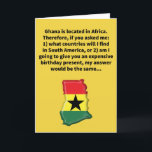 Funny Pun Not Ghana Happy Birthday Karte<br><div class="desc">Wenn Sie erwarten,  das Land Ghana zu finden,  sollten Sie die Westküste Afrikas erkunden. Wenn Sie von Ihren Freunden erwarten,  dass sie Ihnen ein teures Geburtstagsgeschenk kaufen,  sollten Sie nach neuen Freunden suchen,  denn wahrscheinlich ist es "nicht Ghana" passiert. Genießen Sie diese lustige Wortspielkarte!</div>