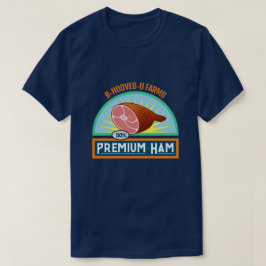 Funny Pun "Premium Ham" Navy T - Shirt