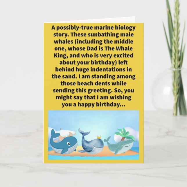 Funny Pun Prints of Whales Happy Birthday Karte (Vorderseite)