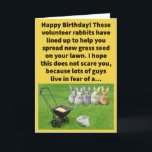 Funny Pun Re-seeding Hare Line Happy Birthday Karte<br><div class="desc">Einige Typ sind beim Thema einer zurückgehenden Haare empfindlich. Ich kannte meinen Vater nie mit Haaren, aber er hat seinen kahlen Pate mit gutem Spaß gehandhabt. Meine Wahl war entweder kahl wie Vater, oder verfrüht grau wie Mama. Ich bin seit Mitte dreißig silberhaarig, und ich denke, ich bleibe nicht für...</div>