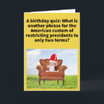 Funny Pun Reign Karo Happy Birthday Karte<br><div class="desc">Einige Amerikaner sind für die Begrenzung der Amtszeit für alle politischen Ämter, einige weniger. Es scheint allgemeine Übereinstimmung darüber zu geben, dass US-Präsidenten auf höchstens zwei Amtszeiten beschränkt werden sollten, vermutlich um dabei zu helfen, sich vor einer möglichen Bedrohung durch eine Art Monarchie zu schützen. Hören wir es, weil wir...</div>