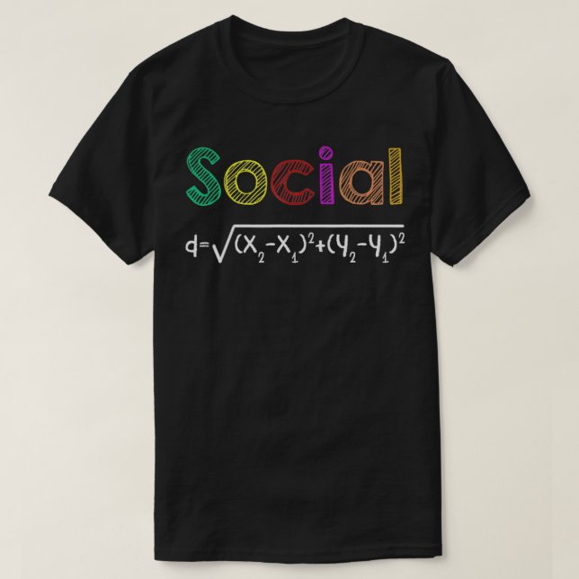 Funny Pun Social Distance Formula Math Quarantine  T-Shirt (Design vorne)