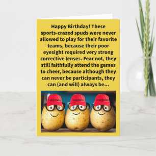 Funny Pun Spec Taters Happy Birthday Karte