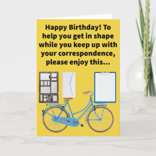 Funny Pun Stationery Bike - Happy Birthday Karte