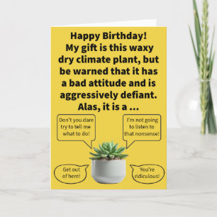 Funny Pun Truculent Succulent Happy Birthday Karte