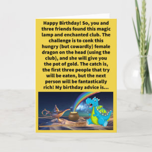 Funny Pun Vierte und Conk ihr Glück zum Geburtstag Karte