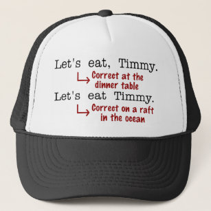 Funny Punctuation Grammar Lovers Timmy Spaß Truckerkappe