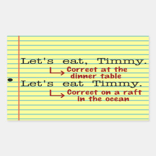 Funny Punctuation Grammar Rechteckiger Aufkleber