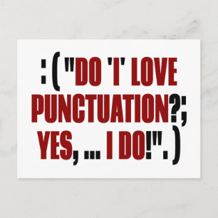 Funny Punctuation Proading Postkarte