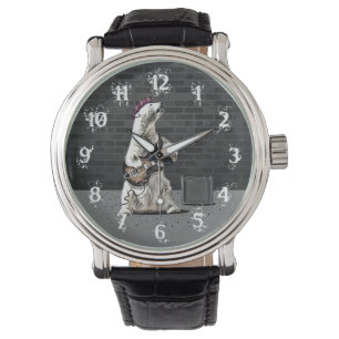 Funny Punk Rock Bär spielen Gitarre Heavy Metal Armbanduhr