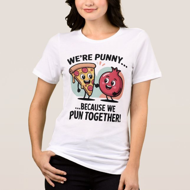 Funny Punny Couple T-Shirt | Cute Food Love Tri-Blend Shirt (Vorderseite)