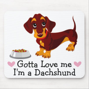 Funny Puppy Cartoon Dog Lover GiftCute Dackel Mousepad