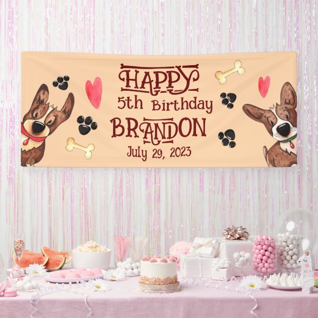 Funny Puppy Kindergeburtstag Banner (Party)