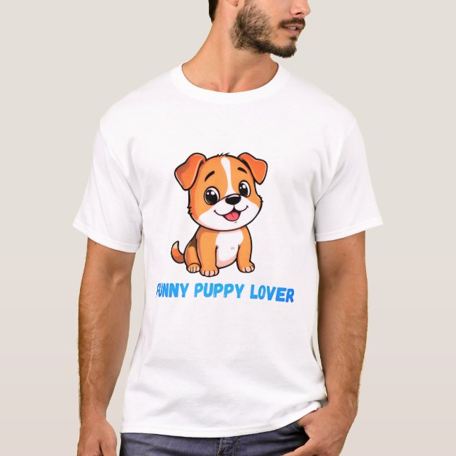 Funny Puppy Lover Men's T - Shirt - Niedlich Hund  (Vorderseite)