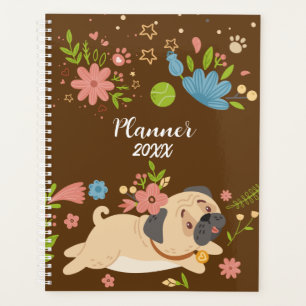 Funny Puppy Mops Dog Personalisierter Planer