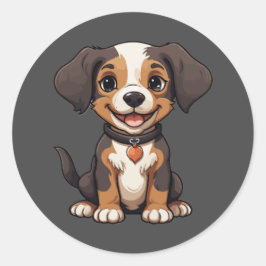 Funny Puppy Round Sticker