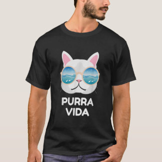 Funny Pura Vida Katze Costa Rica Surfwellen T-Shirt