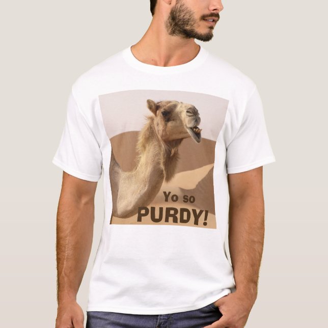 Funny Purdy Slogan Camel T-Shirt (Vorderseite)