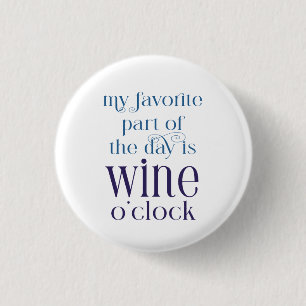 Funny Purple WIne O'Clock Button