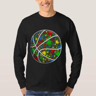 Funny Puzzle Basketball Autismus Bewusstsein Männe T-Shirt