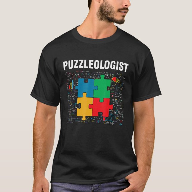 Funny Puzzleologin Jigsaw Puzzles Math Lover T-Shirt (Vorderseite)