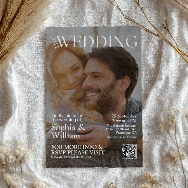 Funny QR Code Magazine Foto Hochzeit Einladung (Von Creator hochgeladen)