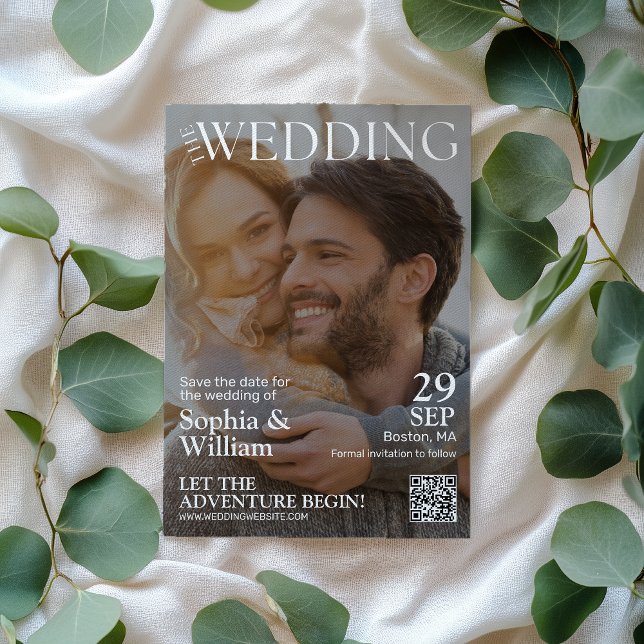 Funny QR Code Magazine Foto Hochzeit Save The Date (Von Creator hochgeladen)