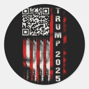Funny Qr Donald Trump tanzt 4745 Code Video Runder Aufkleber