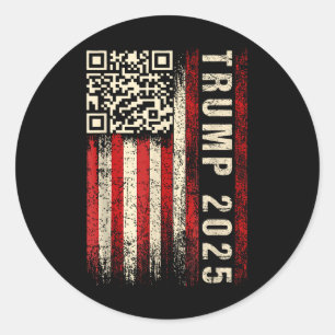 Funny Qr Donald Trump tanzt 47_45 Code Video Runder Aufkleber