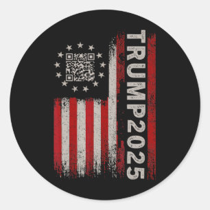 Funny Qr Präsident Trump 4547 T-Shirt Trump Dancin Runder Aufkleber