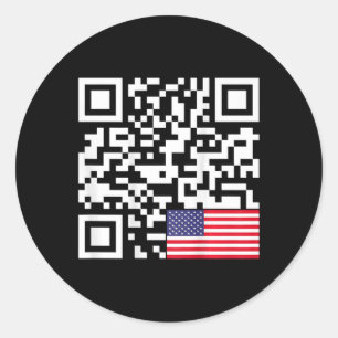 Funny Qr Präsident Trump 4547 Trump tanzt uns Fla Runder Aufkleber
