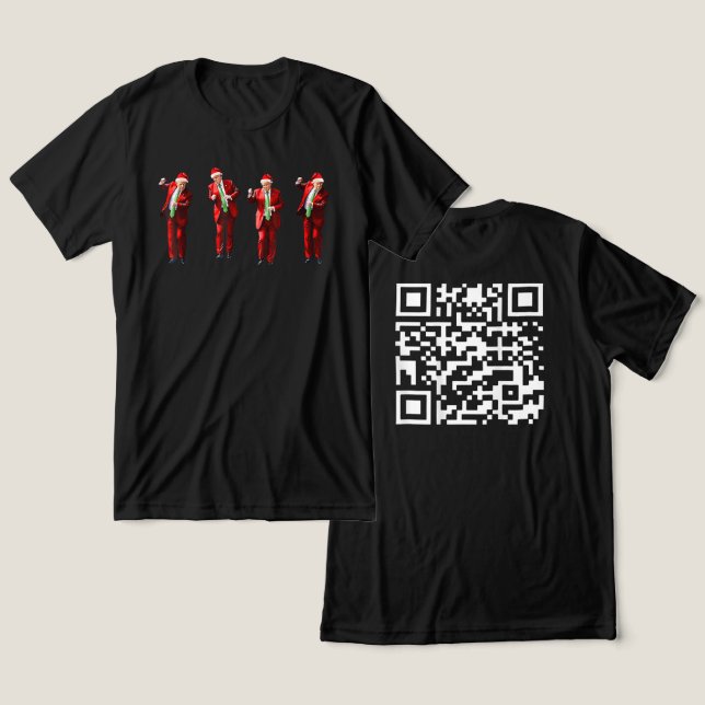 Funny QR Präsident Trump 45 47 Dancing Code Xmas Tri-Blend Shirt (Design vorne & hinten)