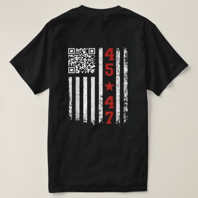 Funny QR Präsident Trump 45/47 Trump Tanzcode T-Shirt (Design Rückseite)
