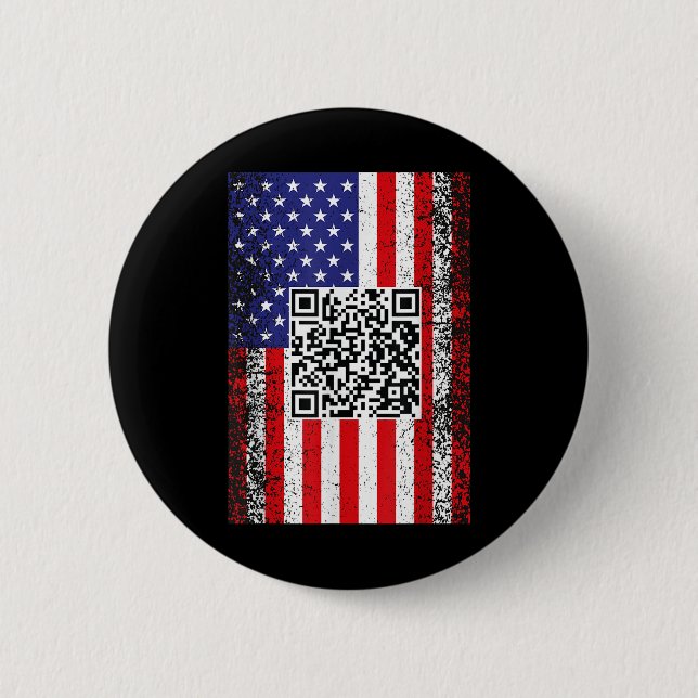 Funny Qr Präsident Trump Code Dance Button (Vorderseite)