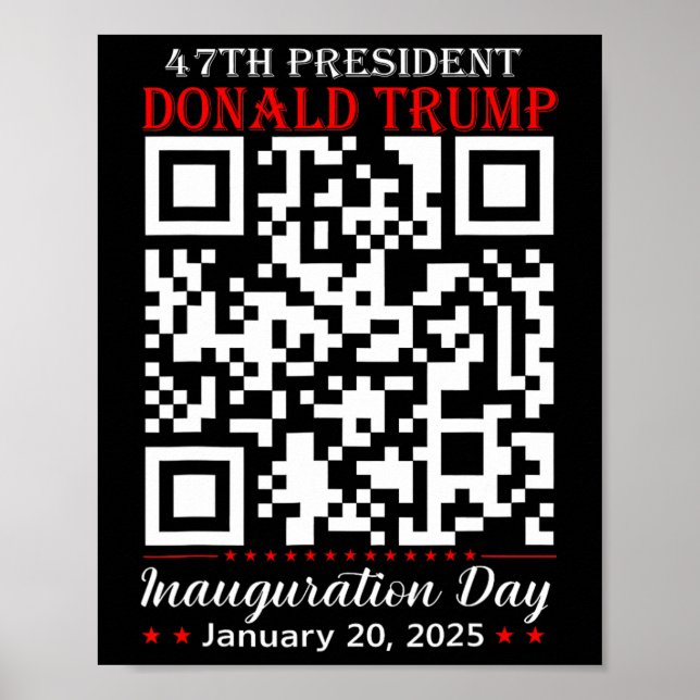 Funny Qr Präsident Trump Dance Code Einweihung D Poster (Vorne)