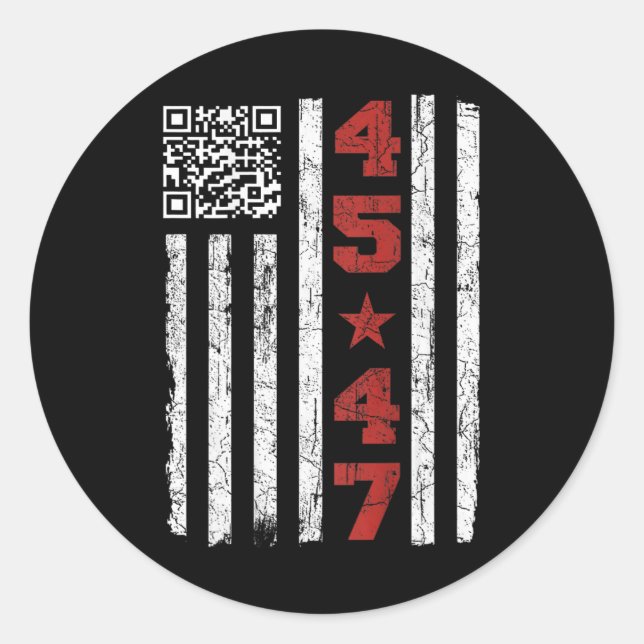 Funny Qr Präsident Trump Tance Code Trump 4547 (on Runder Aufkleber (Vorderseite)