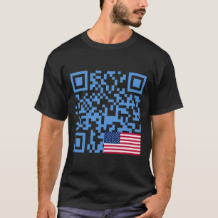 Funny Qr Präsident Trump Tance Code Usa Flag T-Shirt