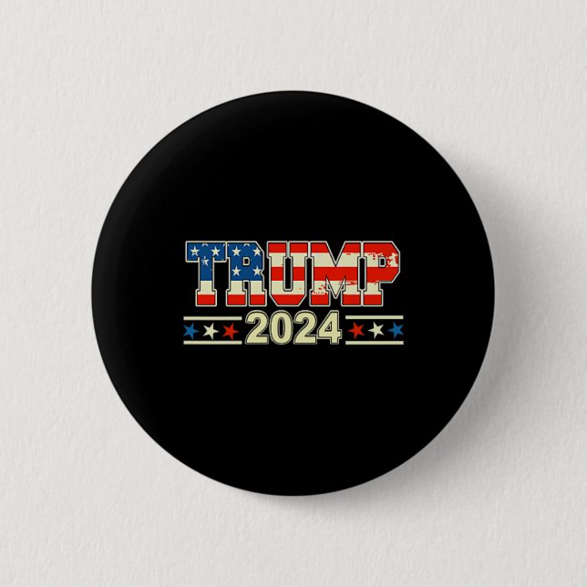 Funny Qr Präsident Trump Tanzcode (auf Byck) 2 Button (Vorderseite)