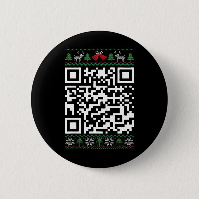 Funny Qr Präsident Trump tanzCode Ugly Christm Button (Vorderseite)