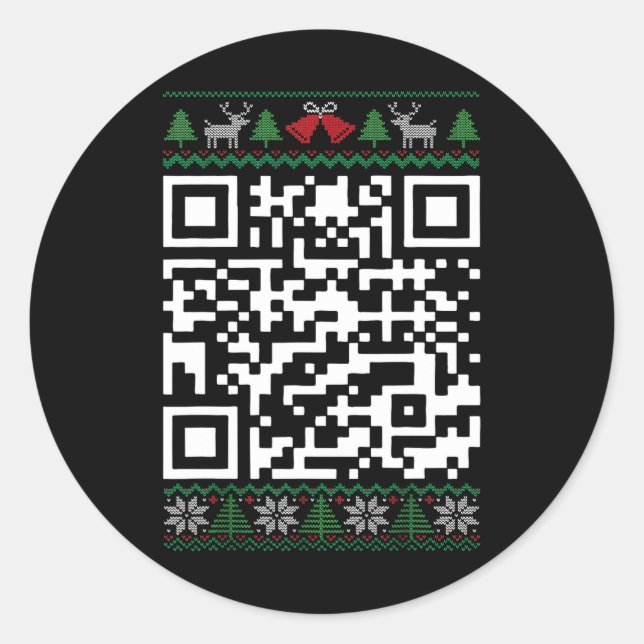 Funny Qr Präsident Trump tanzCode Ugly Christm Runder Aufkleber (Vorderseite)