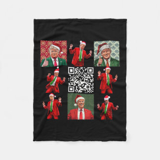 Funny Qr Präsident Trump Weihnachtstanz M Fleecedecke