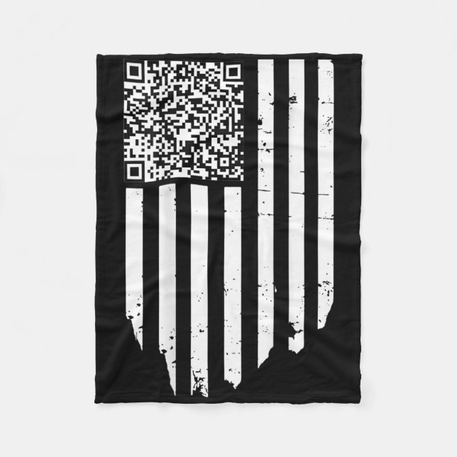 Funny Qr Scan Code Präsident Trump 4547 Trump Danc Fleecedecke (Vorderseite)