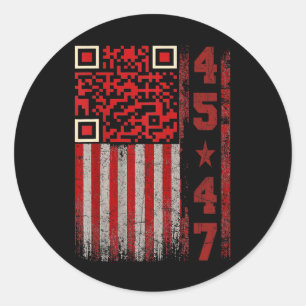 Funny Qr Scan Me Präsident Trump 4547 Trump Dancin Runder Aufkleber