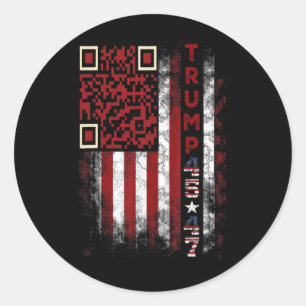 Funny Qr Scan Me Präsident Trump 4547 Trump Dancin Runder Aufkleber